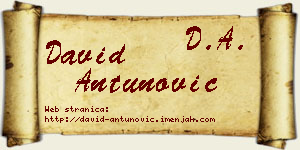David Antunović vizit kartica